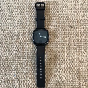 Nixon Black Square Dial Silicone Strap Watch